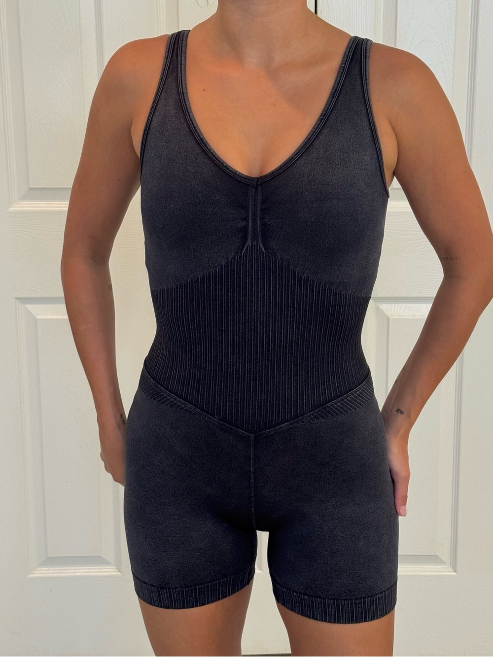 JoyLab Gray Athleisure Short Jumpsuit